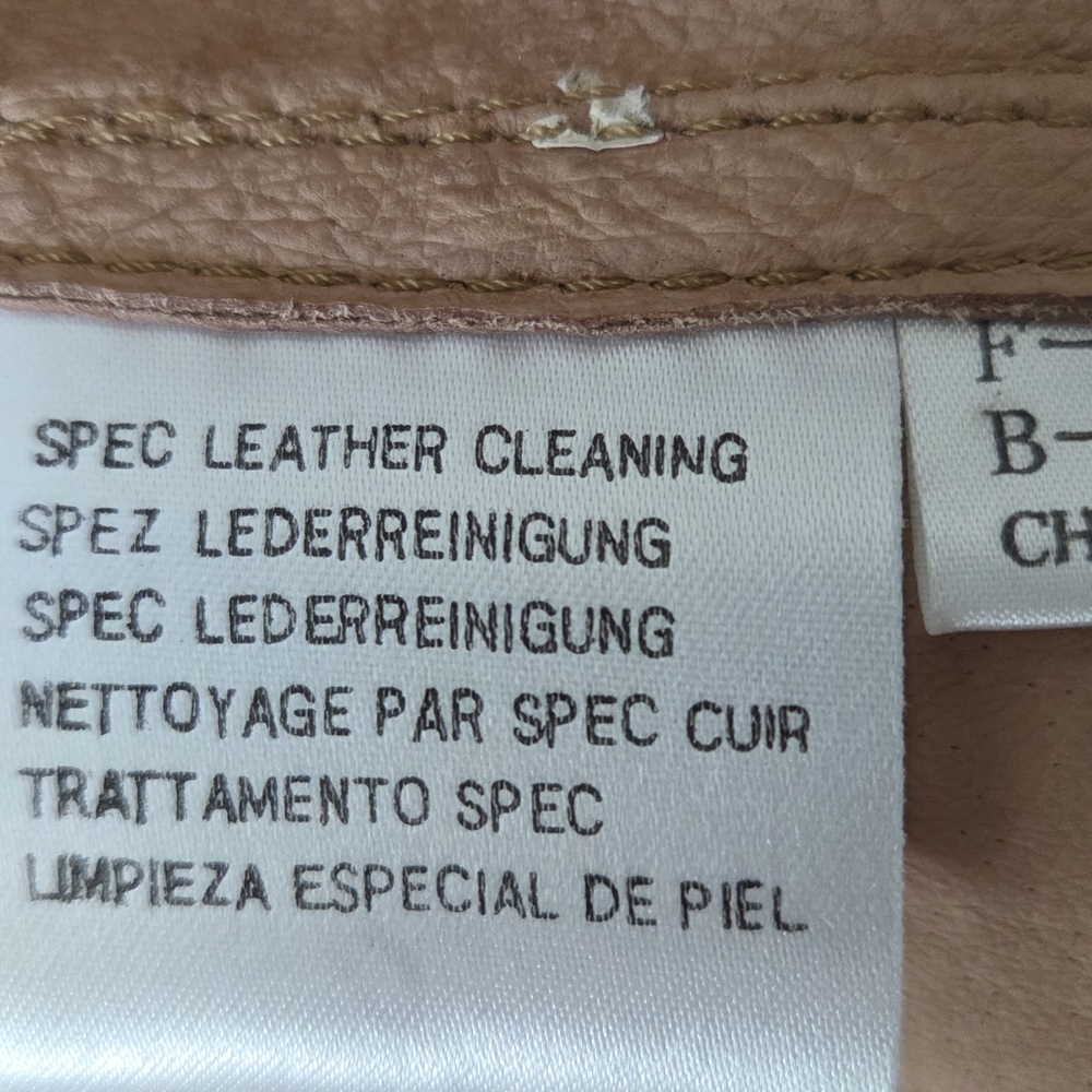 Vintage Tan Brown Leather Utility Jacket M/L Snap Front Shacket 100% Leather - Picture 11 of 12
